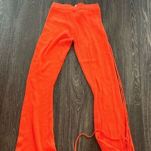 Women's Bright Orange Wide Leg Pants